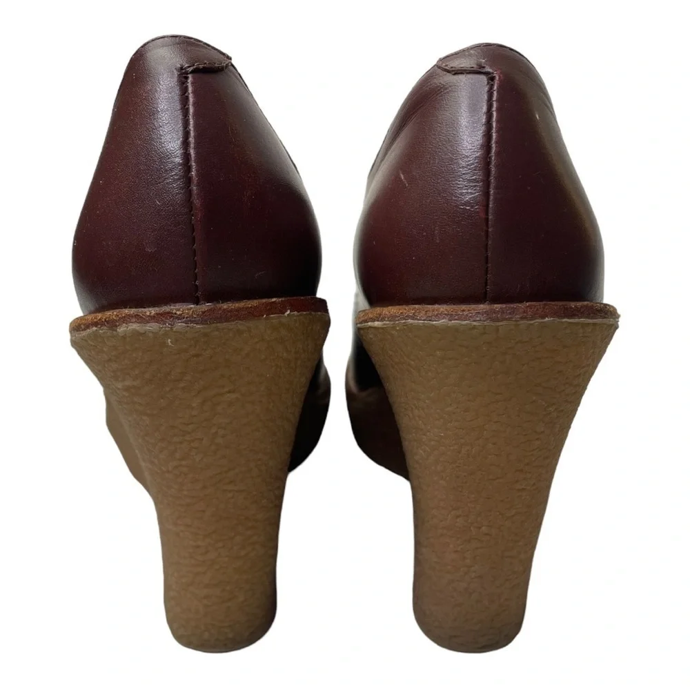 Jeffrey Campbell Barnest Women’s Brown Leather Wedge Shoes